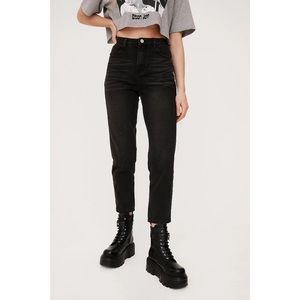 SOLD Nasty Gal Washed High Waisted Straight Leg Jeans